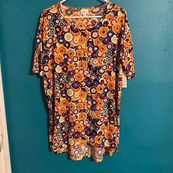 Lularoe Retro Disco Colorful Circle Abstract Tunic - Picture 2 of 5